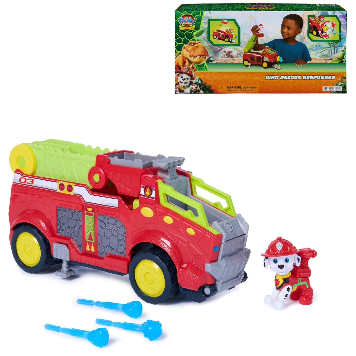 PAW Patrol: The Dino Movie, Dino Rescue Responder, Firetruck Toy Car