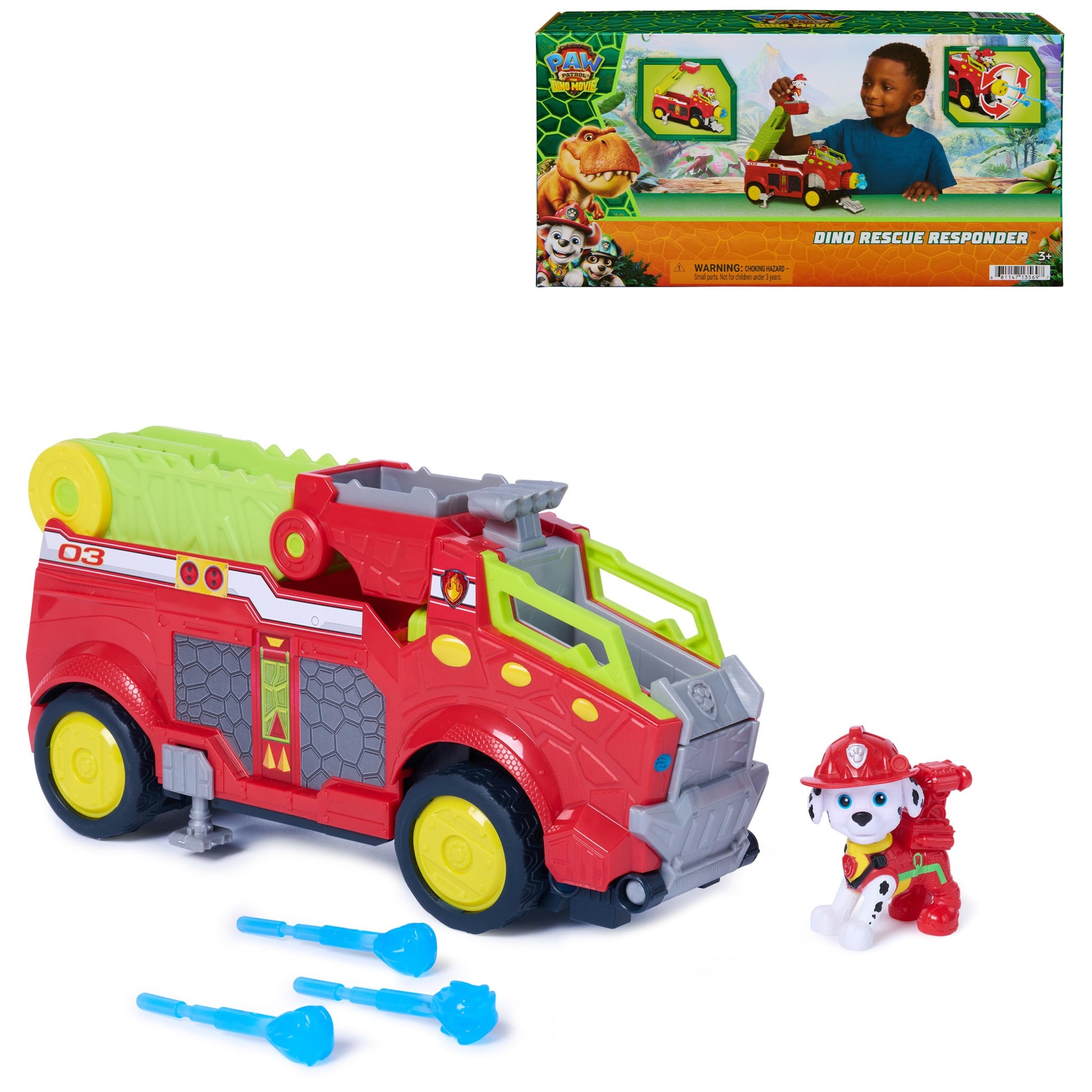PAW Patrol: The Dino Movie, Dino Rescue Responder, Firetruck Toy Car