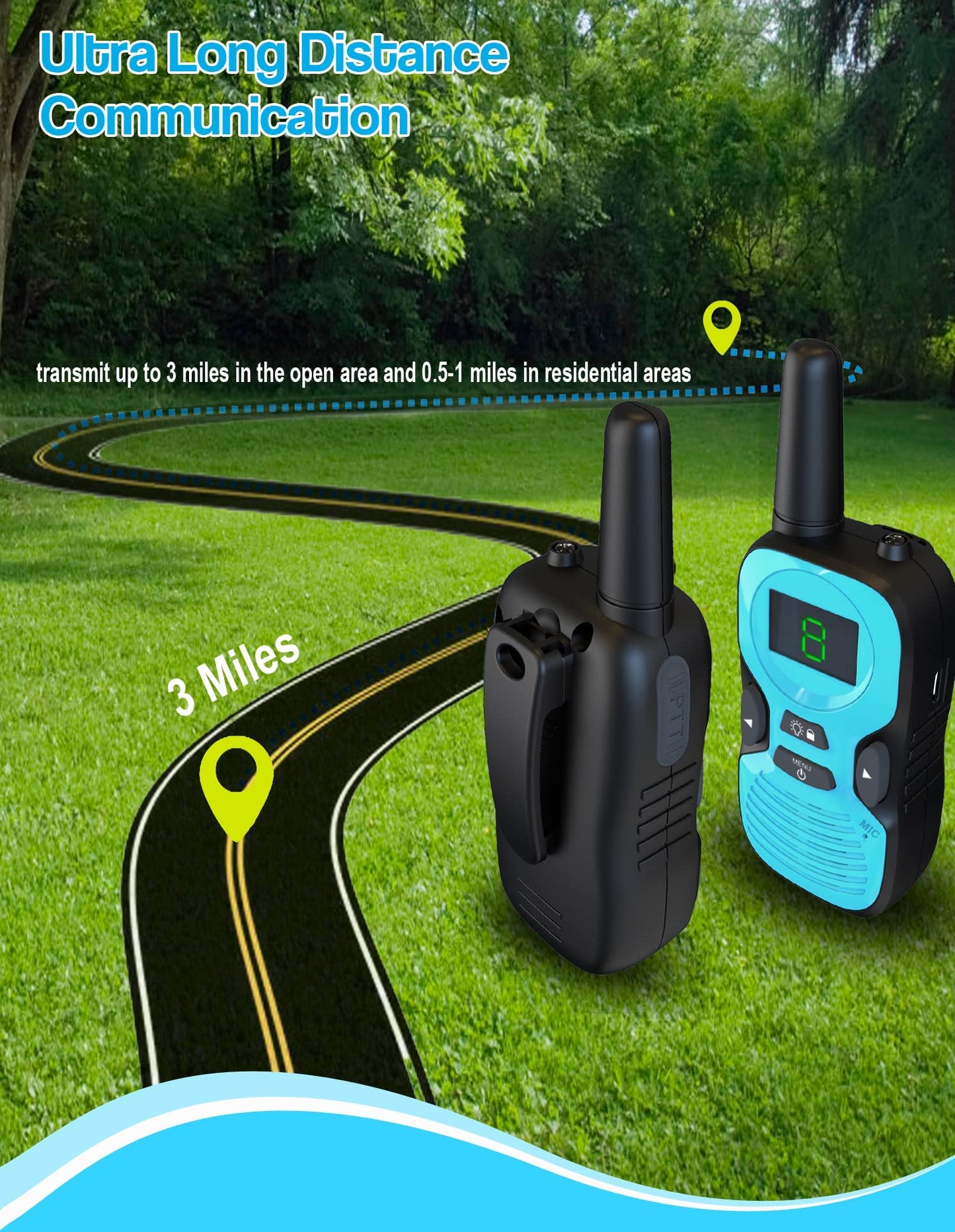 Walkie Talkies for Kids - Rechargeable 4 Pack: Walky Talky for Kids with Charger Battery - Walkie-Talkies Long Range Outdoor, Hiking, Camping Toys for