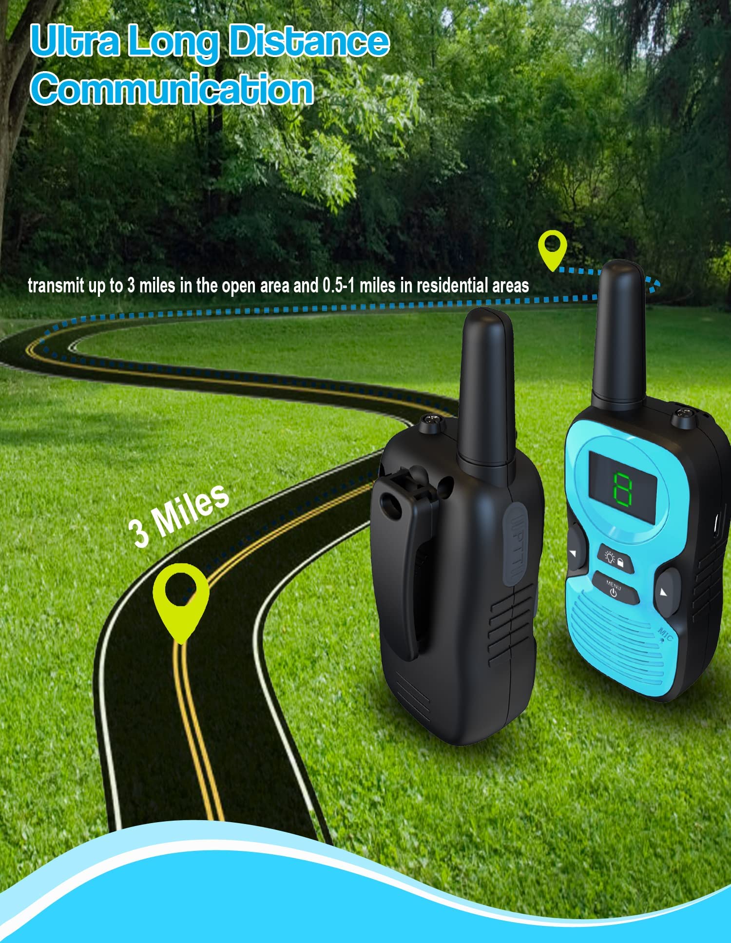 Walkie Talkies for Kids - Rechargeable 4 Pack: Walky Talky for Kids with Charger Battery - Walkie-Talkies Long Range Outdoor, Hiking, Camping Toys for