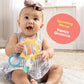 BEBE FUERTE Strong & Sunny Clip On Stroller Toy by Robin Arzon - Developmental Baby Teething Toys - Travel Toys for Infants - Teething Toy for 0