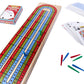 Family Classics Cribbage - Solid Wood Continuous 3 Track Board with Built-In Storage Compartment for Pegs