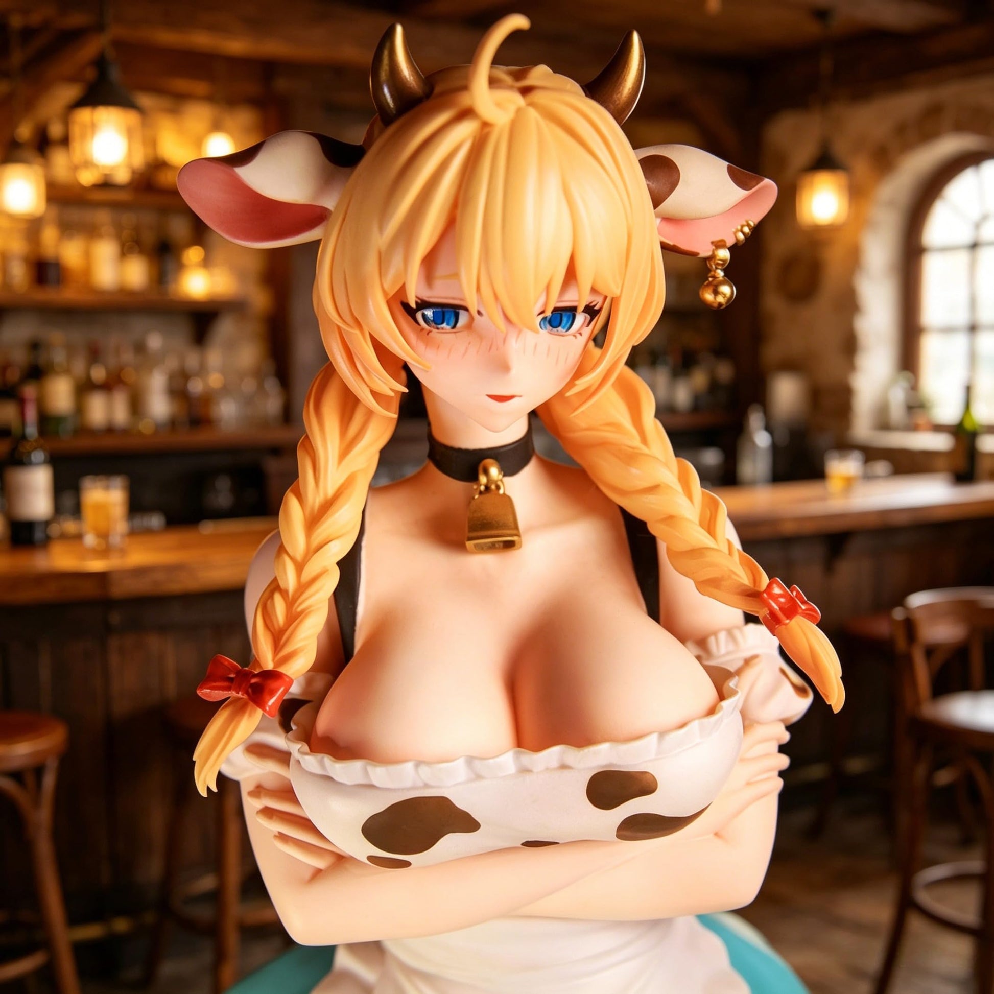 LADoTOYS Magic Continent Land Squad Daisy Taurus Waitress Ver. Cow Maid Girl Action Figure Articulated Collectible Model with Accessories, Desktop