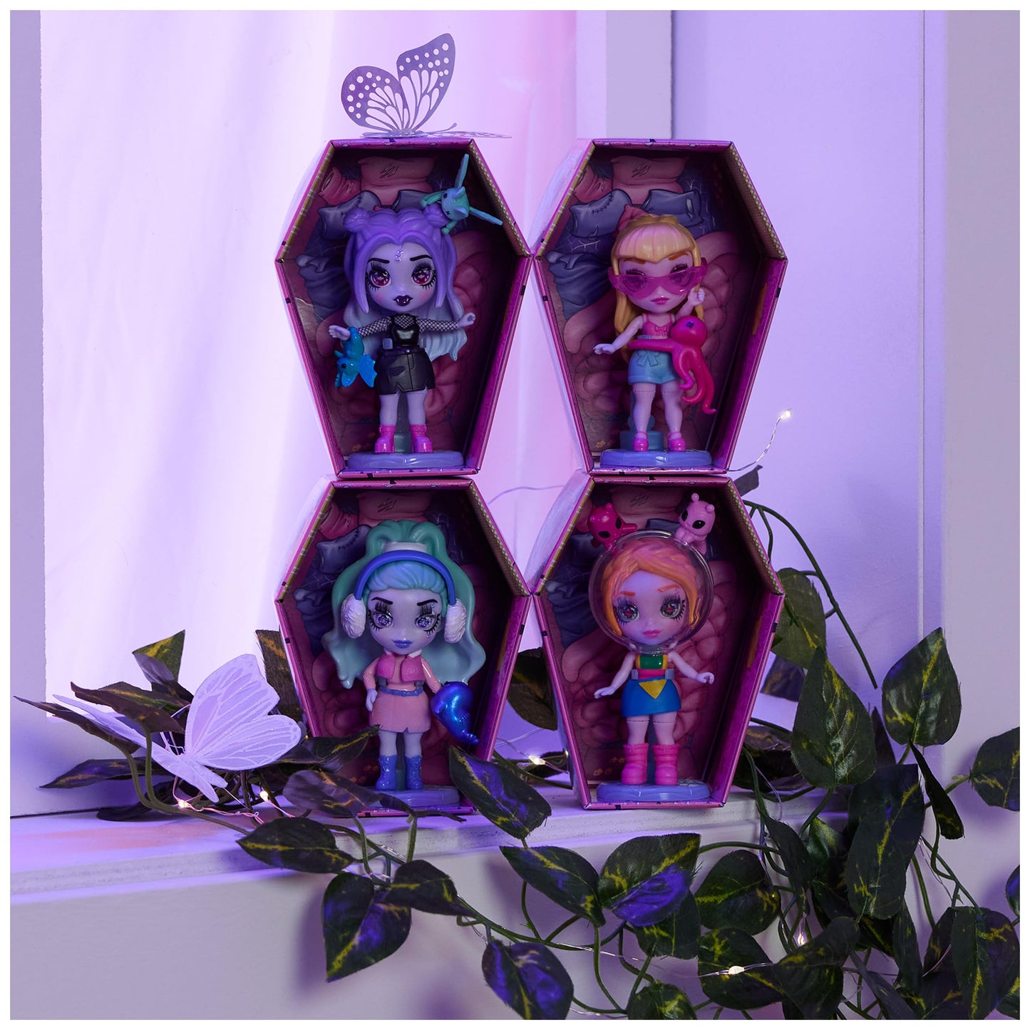 Zombaes Forever, Wild Vibes, Surprise Collectible Zombie Figure, Doll Accessories & Toy Coffin (Styles May Vary), 3.5-inch, Kids Toys for Girls