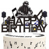 Dj Disco Happy Birthday Cake Topper Music Rock Disco Hip Hop Black Glitter Cake Decoration Carnival party Dj Disco Unisex adult Theme Birthday Party