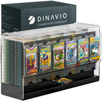 Dinavio Crafthouse 6-Slot Booster Pack Dispenser with Black Base - Fits 240 Booster Packs for Dispensing - Compatible with TCG Trading Card Boosters
