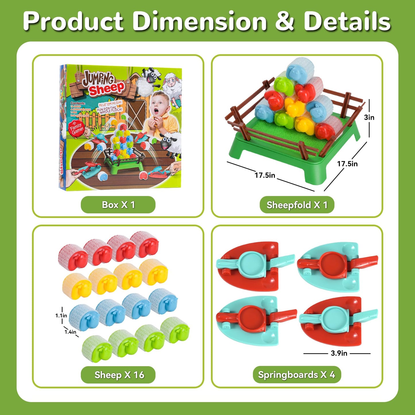 Heap-O-Sheep Game for Kids Ages 4-12 - Fun Family Catapulting Board Games for 2-4 Players, Perfect Party Activity and Ideal Gift for Kids & Adults