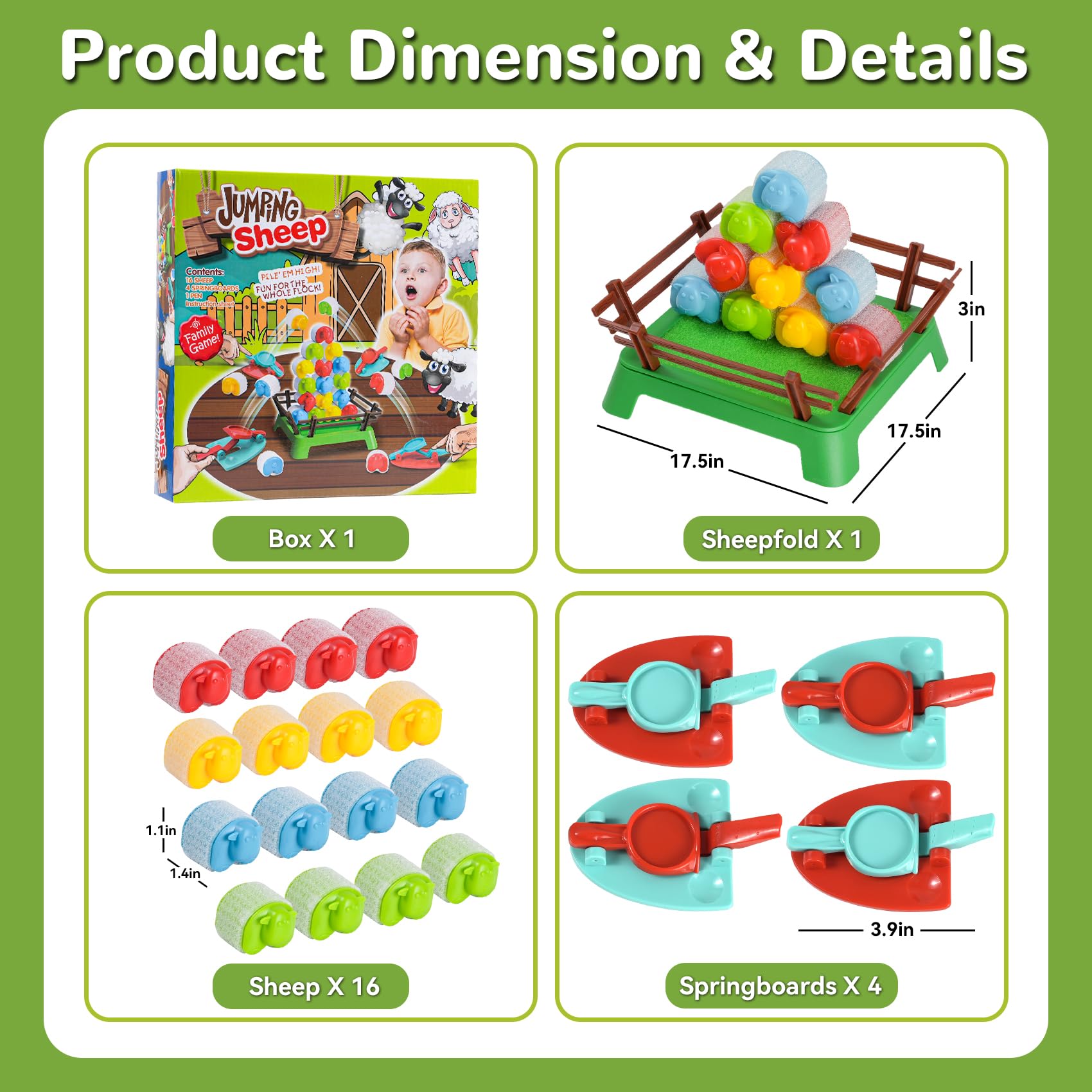 Heap-O-Sheep Game for Kids Ages 4-12 - Fun Family Catapulting Board Games for 2-4 Players, Perfect Party Activity and Ideal Gift for Kids & Adults