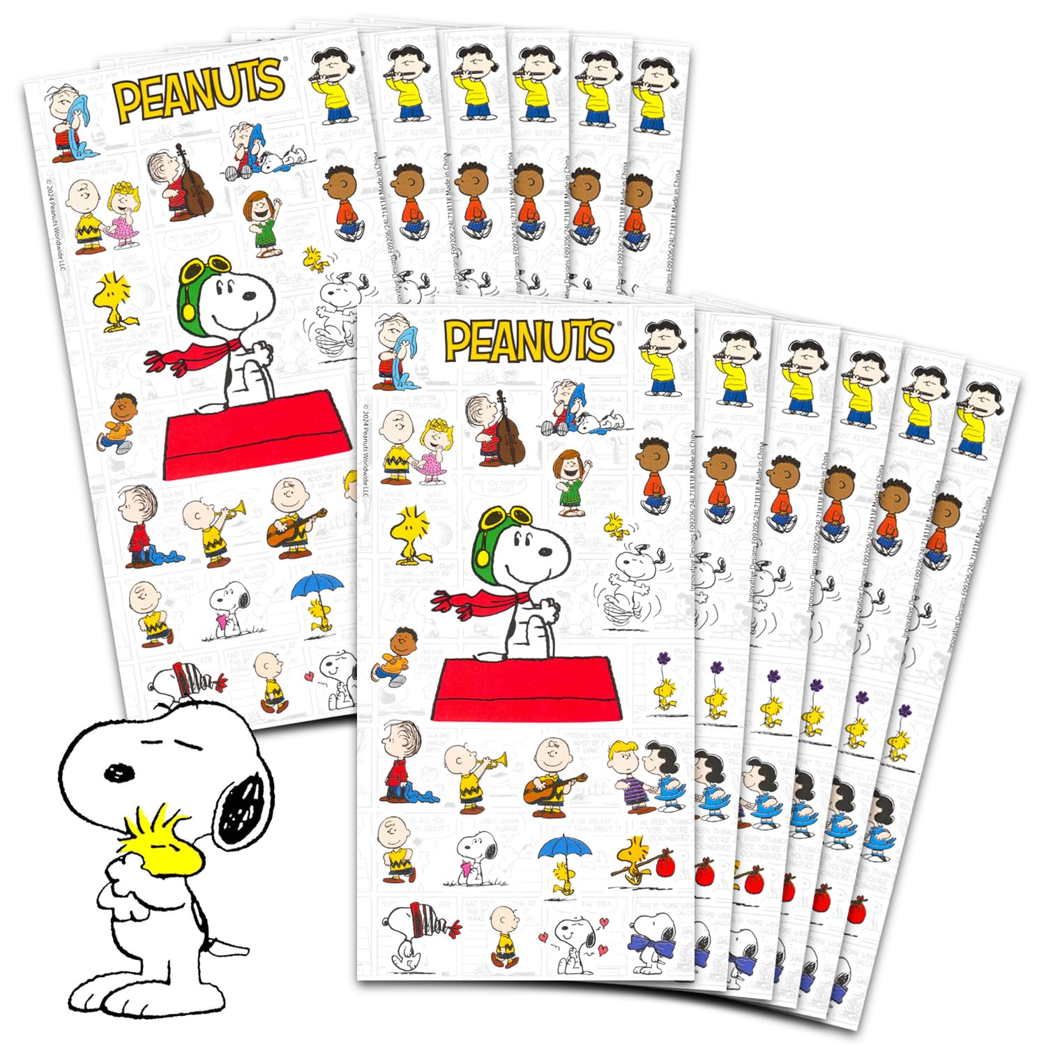 Peanuts Stickers Party Favors for Boys & Girls 12 Pack Bundle