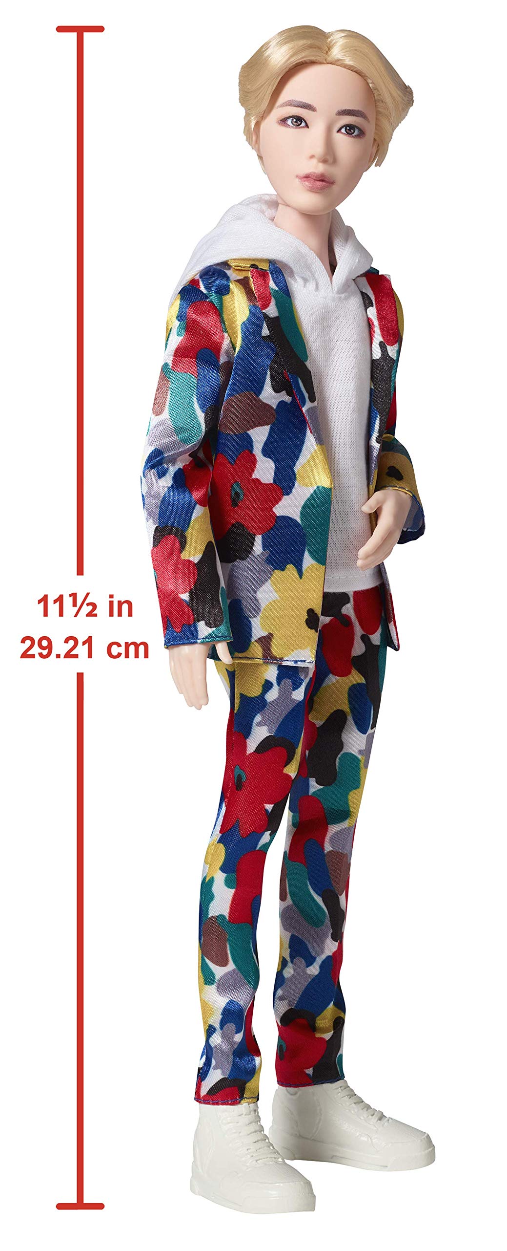 Mattel BTS 11-in Jin Fashion Doll, Based on Bangtan Boys Global Boy Band, Highly Articulated Figure, Toy for Boys and Girls Age 6 and Up.