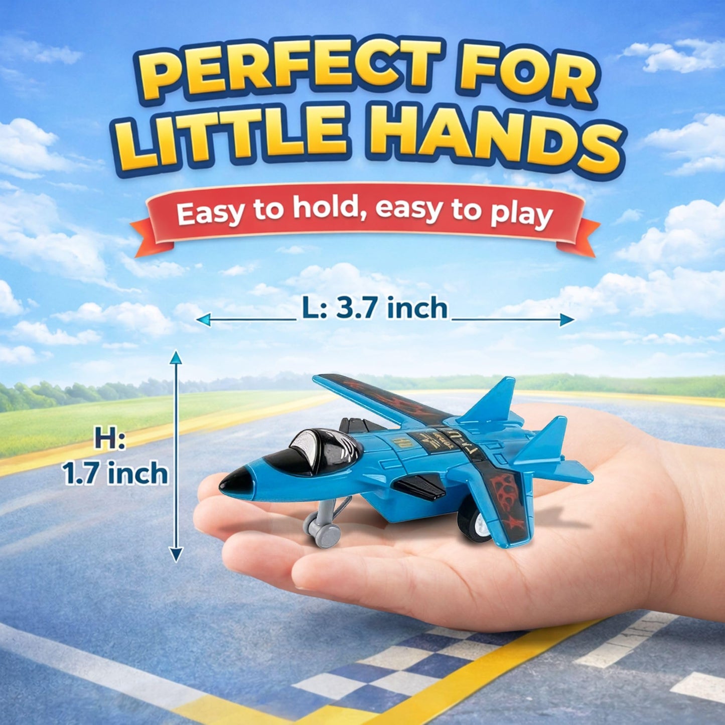 Liberty Imports Pull Back Airplanes Toys Vehicle Playset, Variety Pack of Helicopters, Stealth Bombers, Fighter Jets, Aircraft, Planes for Kids