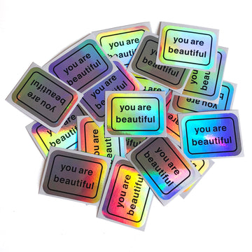 You Are Beautiful Holographic 50 Sticker Pack