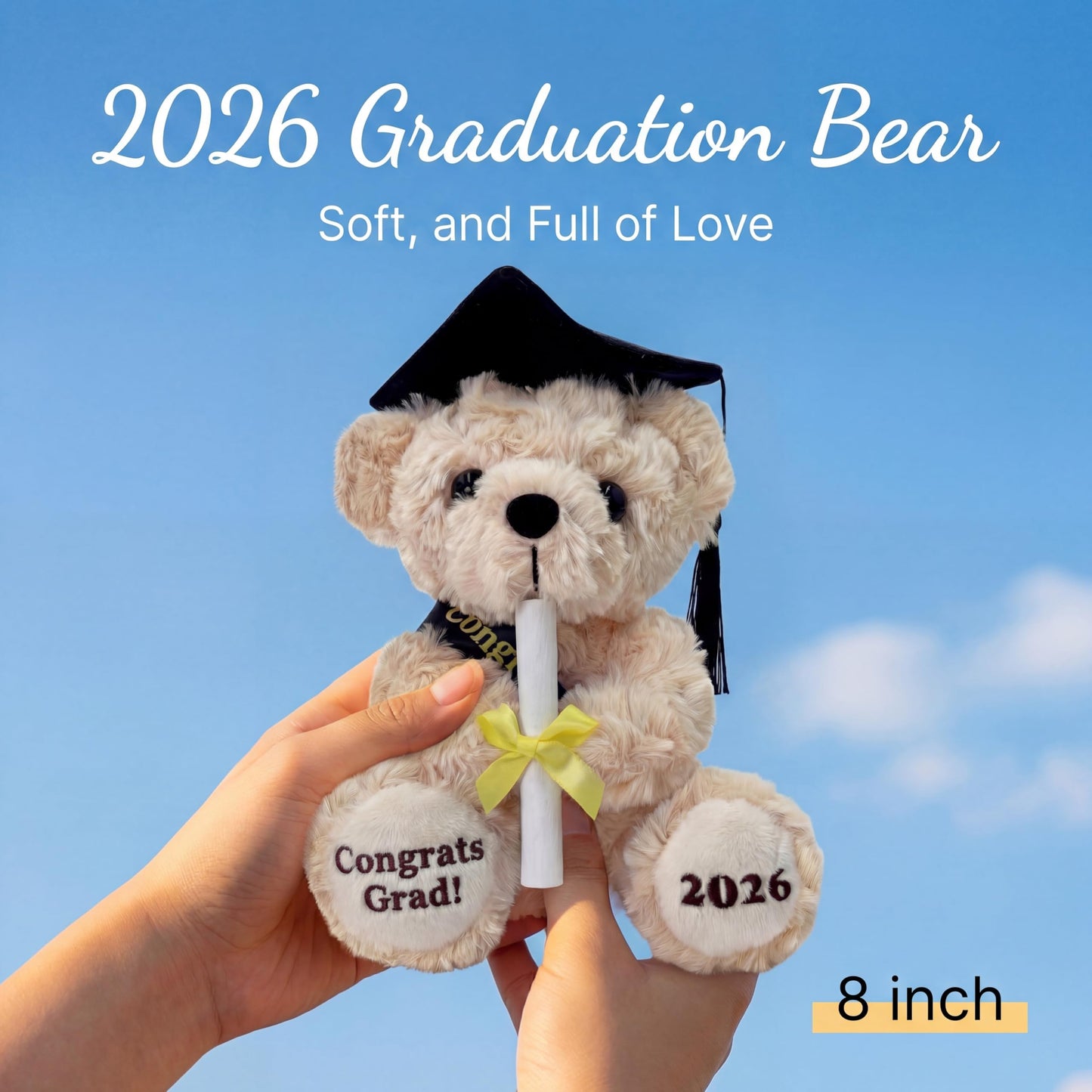 SHSEEN 2026 Graduation Bear, 8 Inch Plush with Gift Box