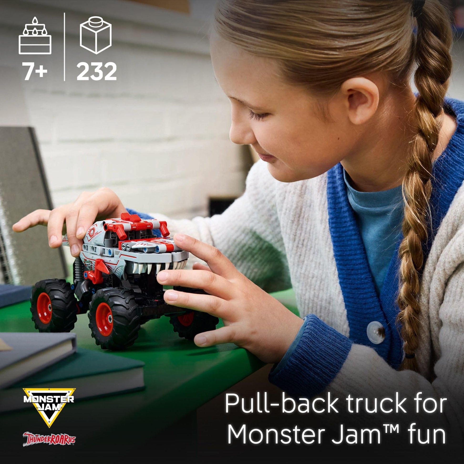 LEGO Technic Monster Jam ThunderROARus Pull-Back Monster Truck Toy - Building Toy for Kids, Boys and Girls, Ages 7+ - Creative Gift Idea for Lovers