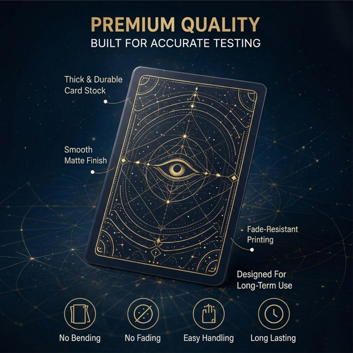 KAIU 150PCS Zener Cards, ESP Testing Cards Deck 2.44 x 3.42, 6 Pack of 25 Each, 5-Symbol Unmarked Psychic Test Cards for Intuition Training, Classroom
