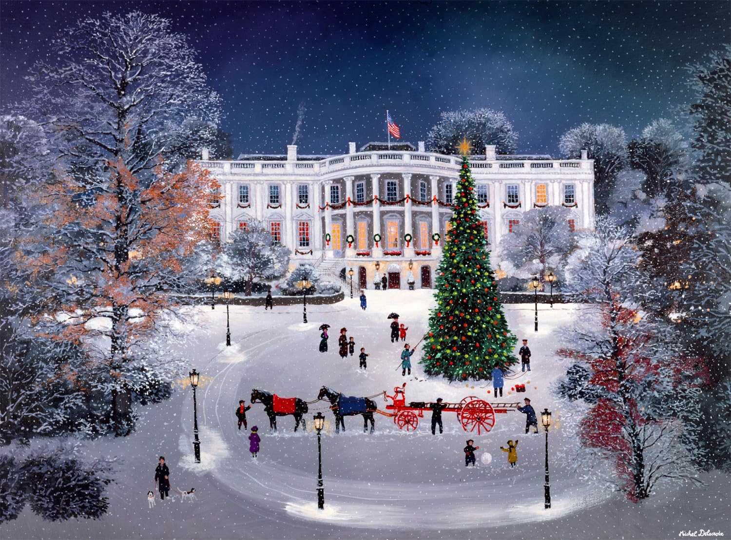 Buffalo Games - The White House in the Snow - 1000 Piece Glitter Puzzle
