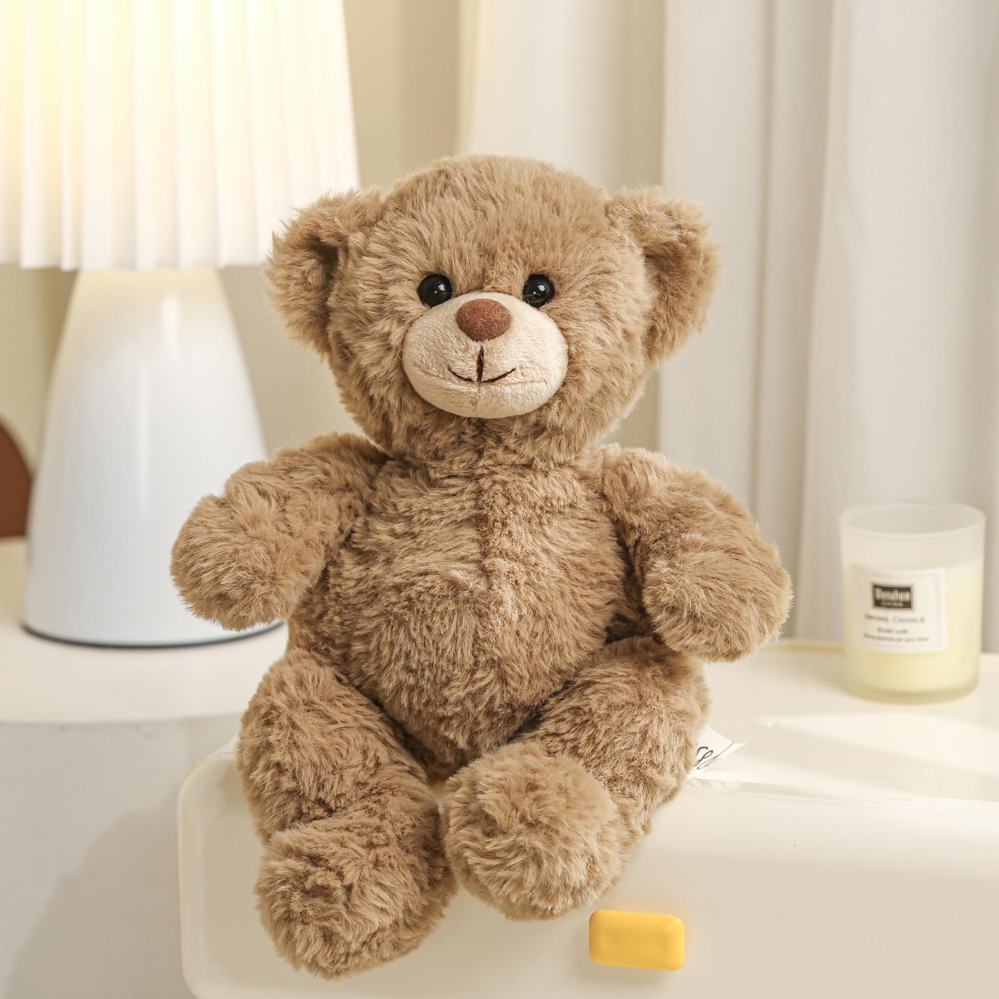 Plushland Classic Teddy Bear Stuffed Animal Plush Toys, Small Brown Plush Bear - Home Party Plushies Decoration, for Kids and Adults - 10 Inches