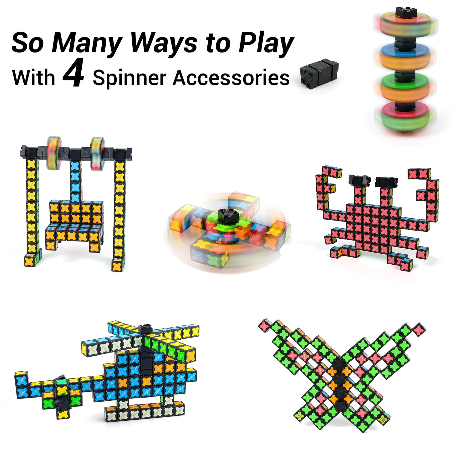 TOSY Magnet Cube 4x4 - 70 Blocks, 560 Magnets, Multipurpose: Creative Building Blocks, Transformable Fidget Spinner, Puzzle/Infinity Cube, Christmas