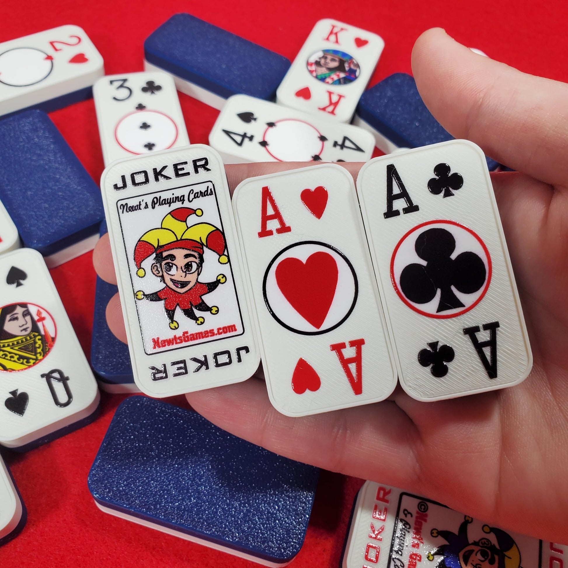 Cardian Poker Dominoes, Playing Cards: Standard 52+2 Jokers, US Made (Blue)
