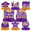 8 Pieces Class of 2026 Graduation Table Decorations - 2026 Congrats Grad Honeycomb Centerpieces, Graduations Table Toppers Decor for 2026 Graduation