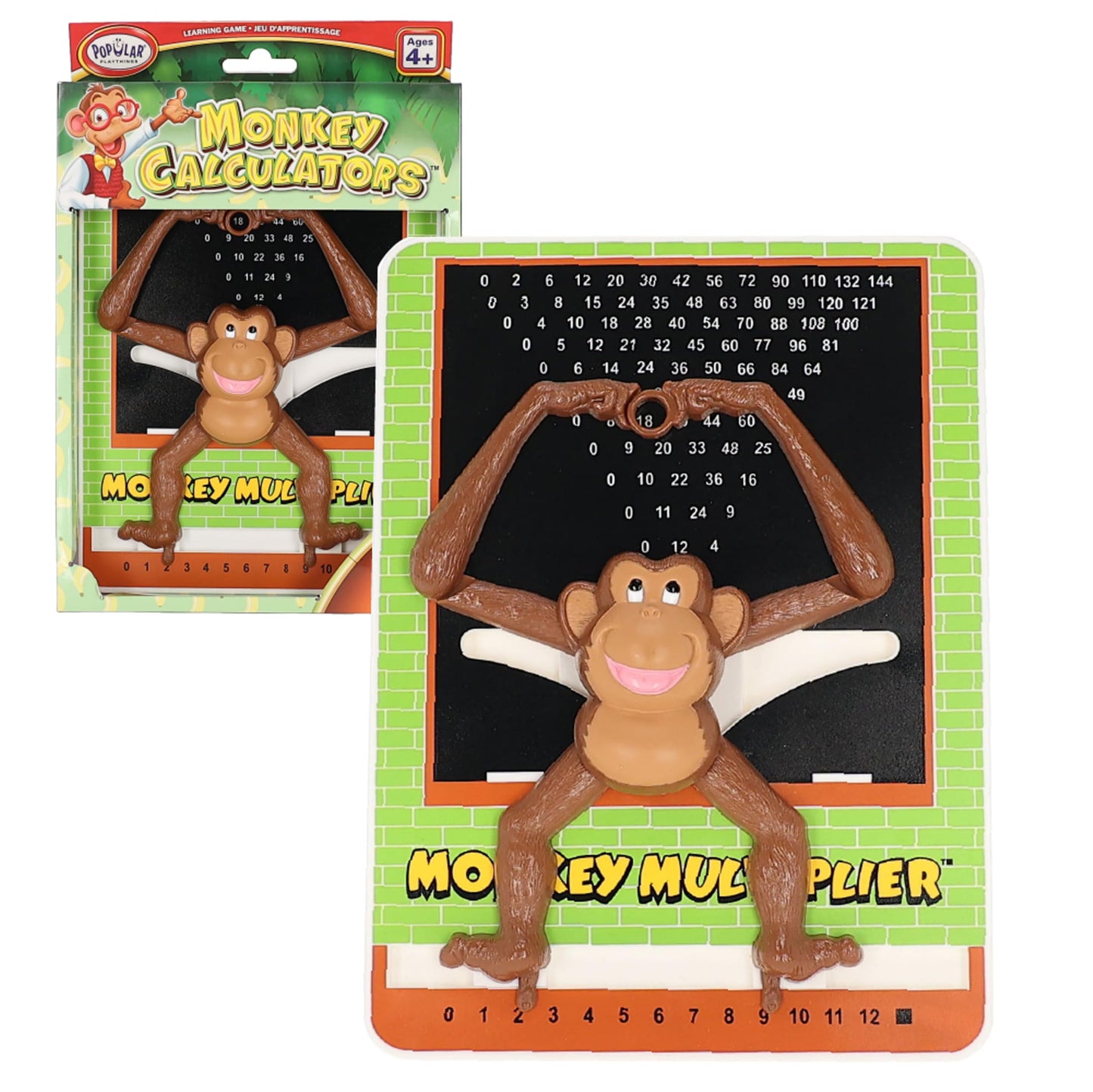 Popular Playthings Monkey Multiplier Learning Toy, Multiplication Table Chart Game, Hands-On Practice Tool, Gifts for Kids Ages 4 & Up