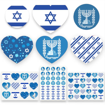 450PCS Israel Flag Stickers for Yom Ha'atzmaut, Classrooms & Crafts