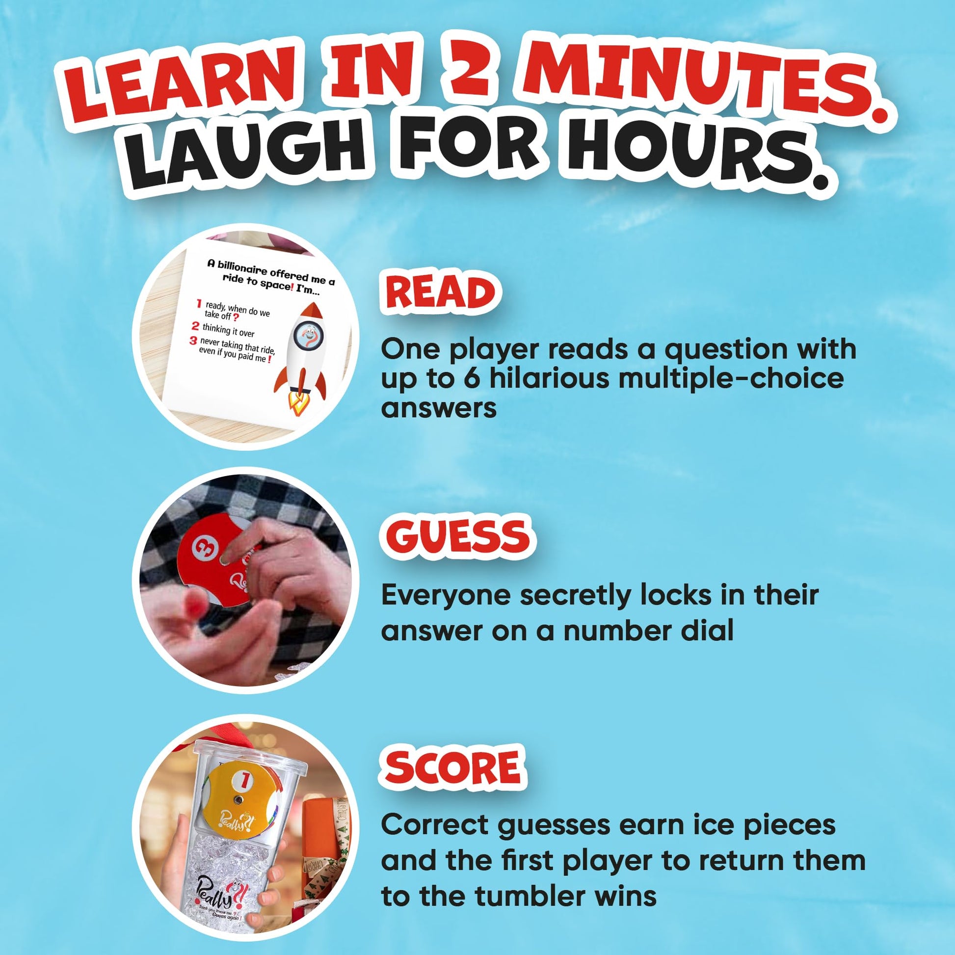 Really?! Games You Think You Know Me Fun Family Card Game for Adults Teens and Kids, 100 Question Cards with 500 Answers, Guessing Game with Number