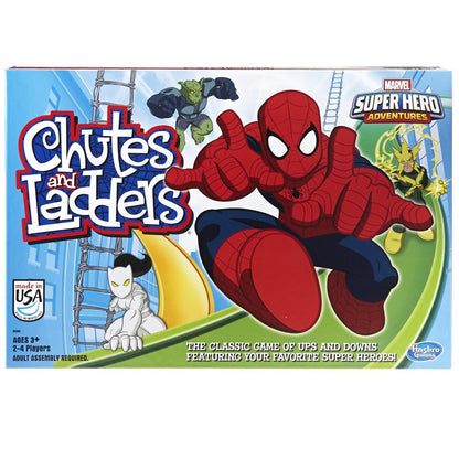 Hasbro Gaming Chutes and Ladders: Marvel Spider-Man Edition Board Game for Kids 2-4 Players, Preschool Games, Easter Gifts for Boys and Girls, Ages 3