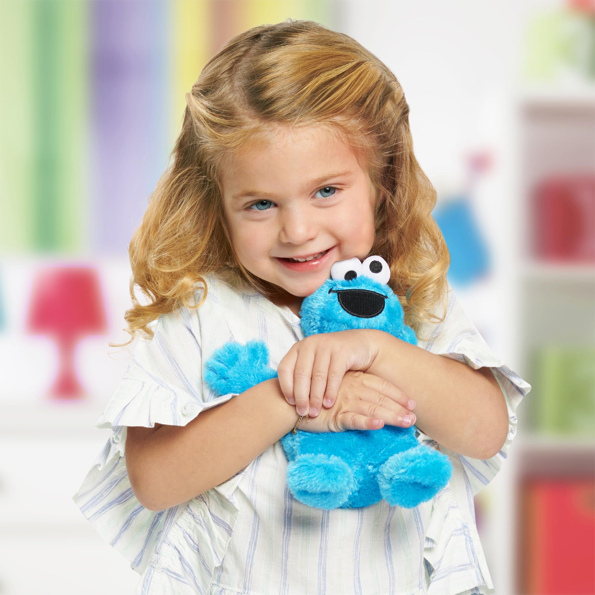 Sesame Street Friends 8-inch Cookie Monster Plush Stuffed Animal, Recycled Filling, Kids Toys for Ages 18 Month by Just Play