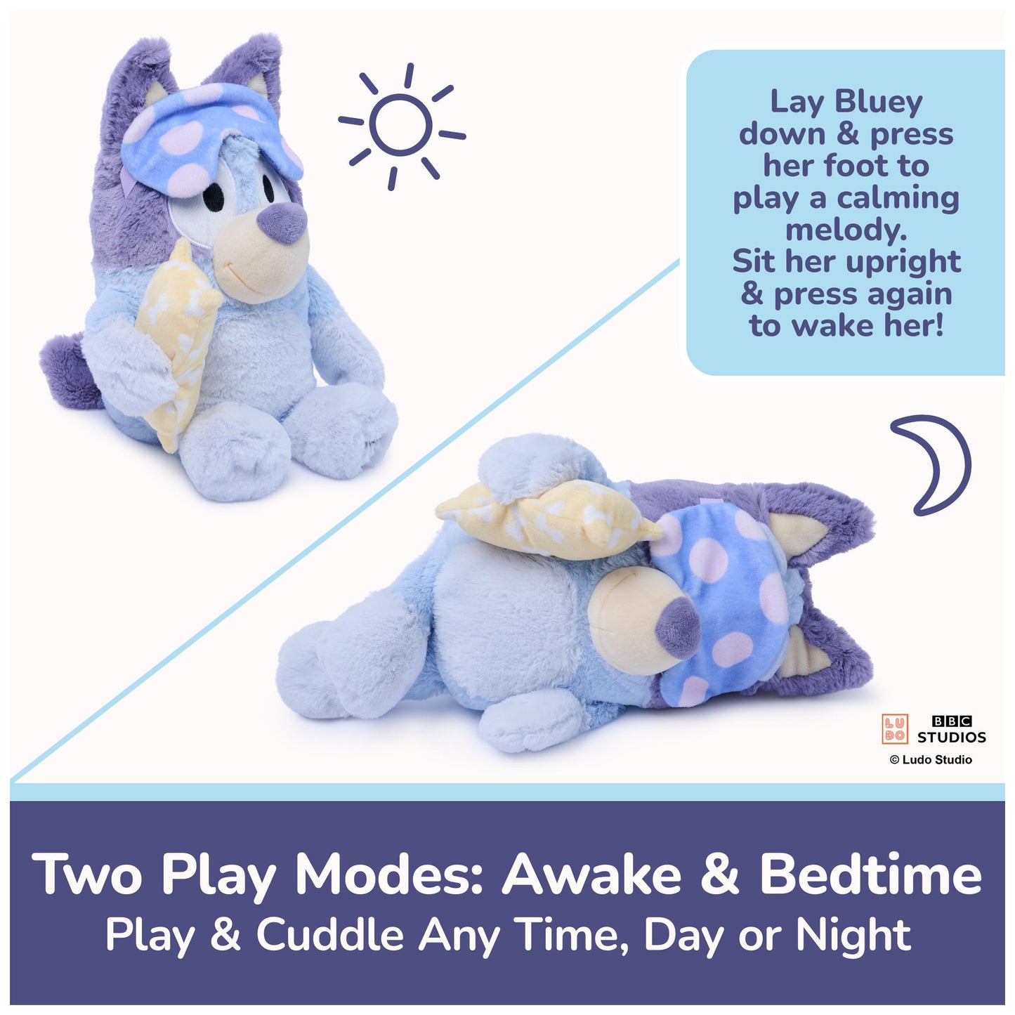 GUND Bedtime Bluey 13-Inch Interactive Talking Musical Plush Toy for Babies
