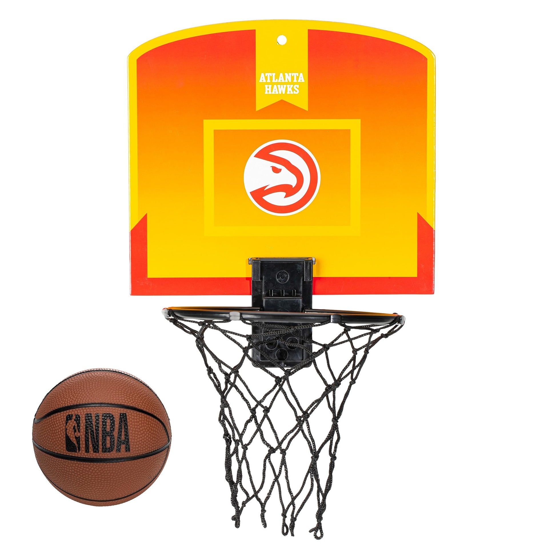 Franklin Sports NBA Atlanta Hawks Mini Over The Door Basketball Hoop - Kids Indoor Mini Basketball Hoop with Ball - NBA Fan Shop Toy for Bedroom +