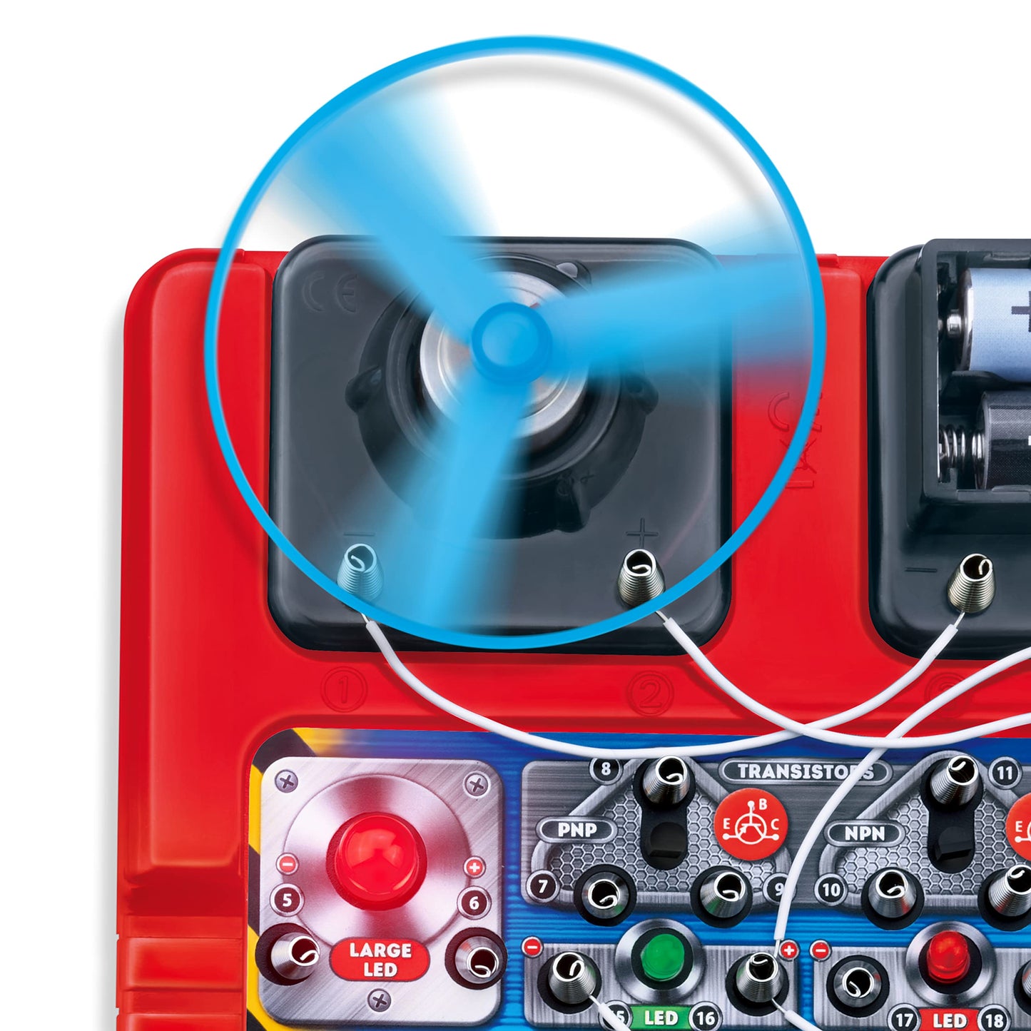 Dr. STEM Toys Circuit Board for Kids | Fun Educational Science Kit with Real Wires, LED Lights & a Fan that Actually Flies | Includes 18 Cool Science