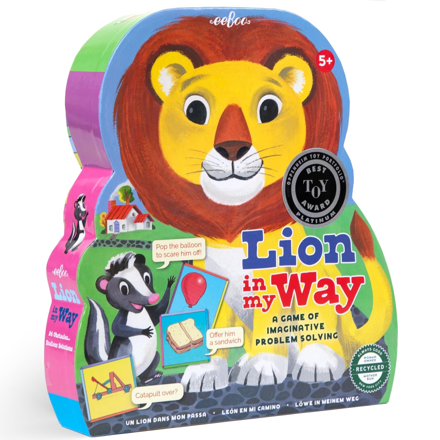 eeBoo Lion in My Way Game - Award Winning Cooperative & Imaginative Problem Solving Game, Screen-Free Fun for 2-4 Players, Kids Ages 5 and up
