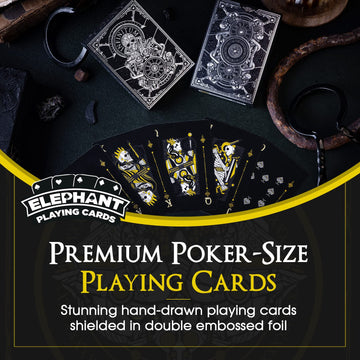 Infinitum Black Unique Illustration Cards, Premium Deck for Kids and Adults, Cool Cards with Card Game e-Book, Midnight Black