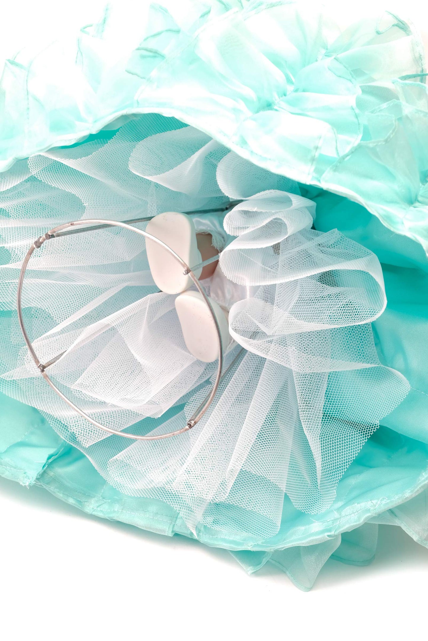 KINNEX COLLECTIONS SINCE 1997 17" Quinceañera Centerpiece Doll - Ruffled Gown, Mis Quince Años Table Decoration & Keepsake ARC8421-23R (Aqua)