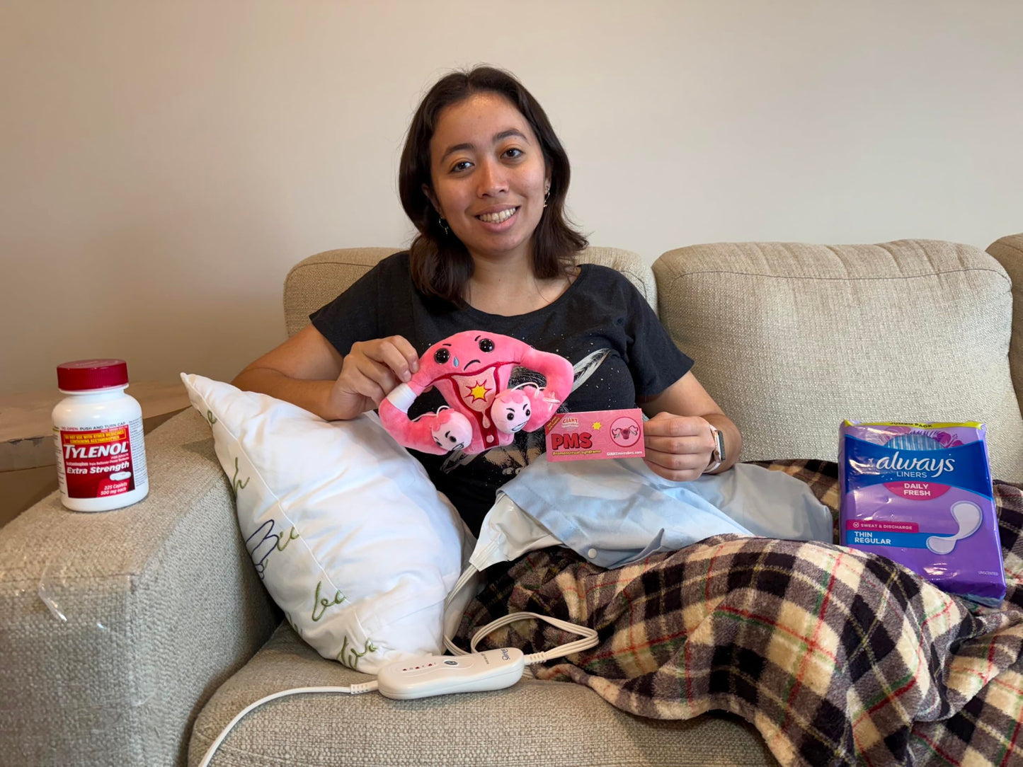GIANT MICROBES PMS Uterus Plush, Hysterectomy Gifts, Feminist Gift, Fertility Gift, Uterus Gifts, Period Care Package, Period Comfort Items, PMS