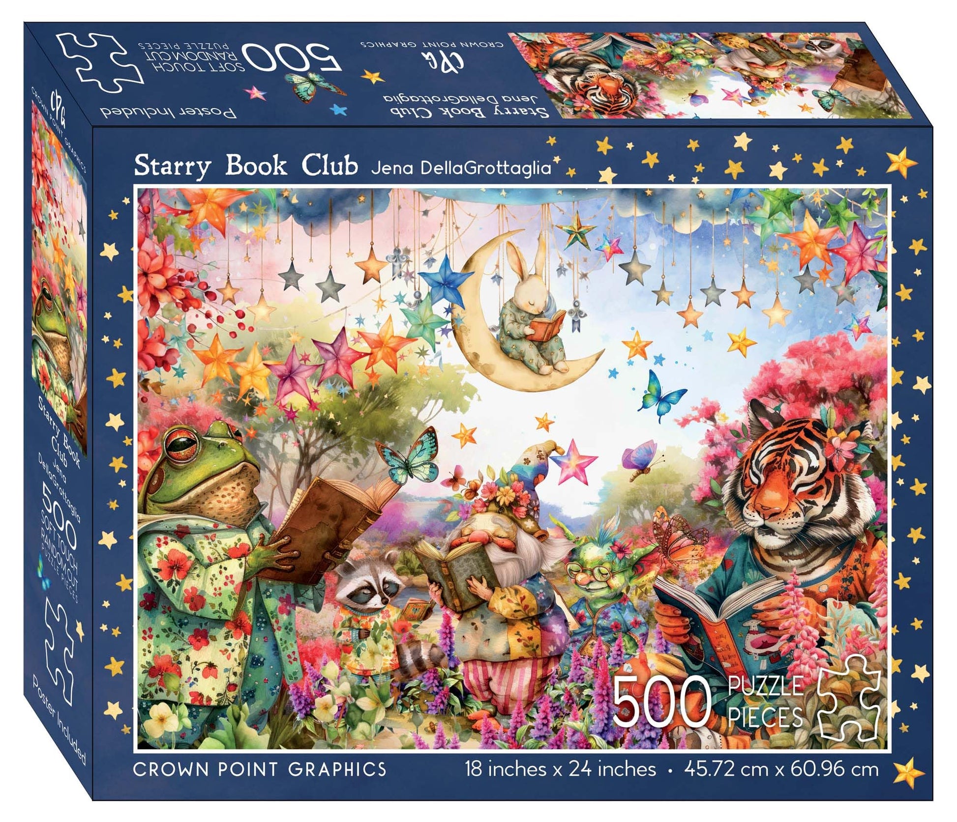 Crown Point Graphics Starry Book Club 500 Piece Puzzle