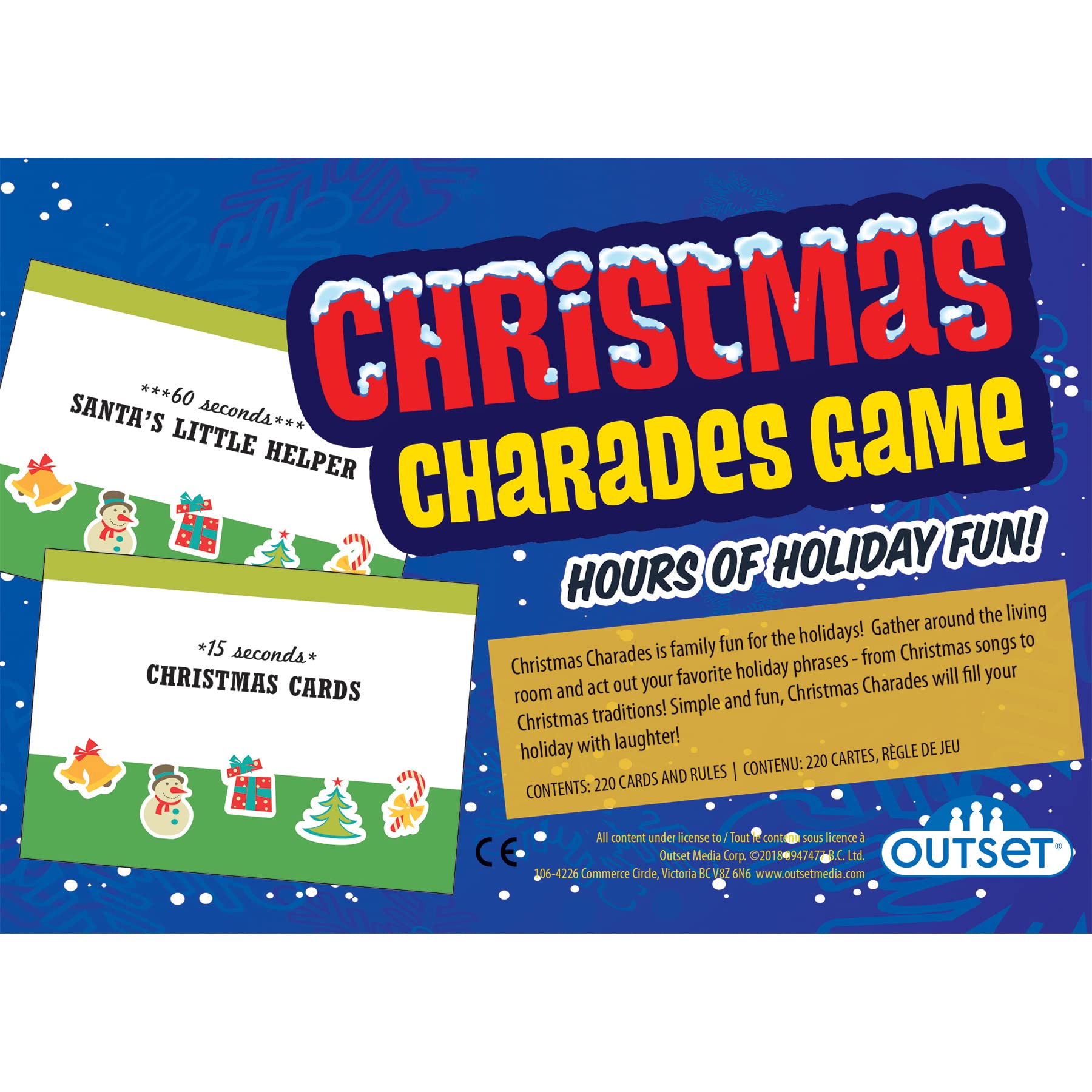 Christmas Charades Game - Outset Media, Holiday Family Game, Features 300 Charades, Develops Critical Thinking, Builds Imagination & Supports