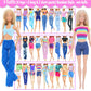 BJDBUS 11 Sets Doll Clothes 3 Sequins Dresses 4 Fashion Dresses and Floral Short Skirt 4 Casual Outfits Tops and Pants for 11.5 inch Girl Doll