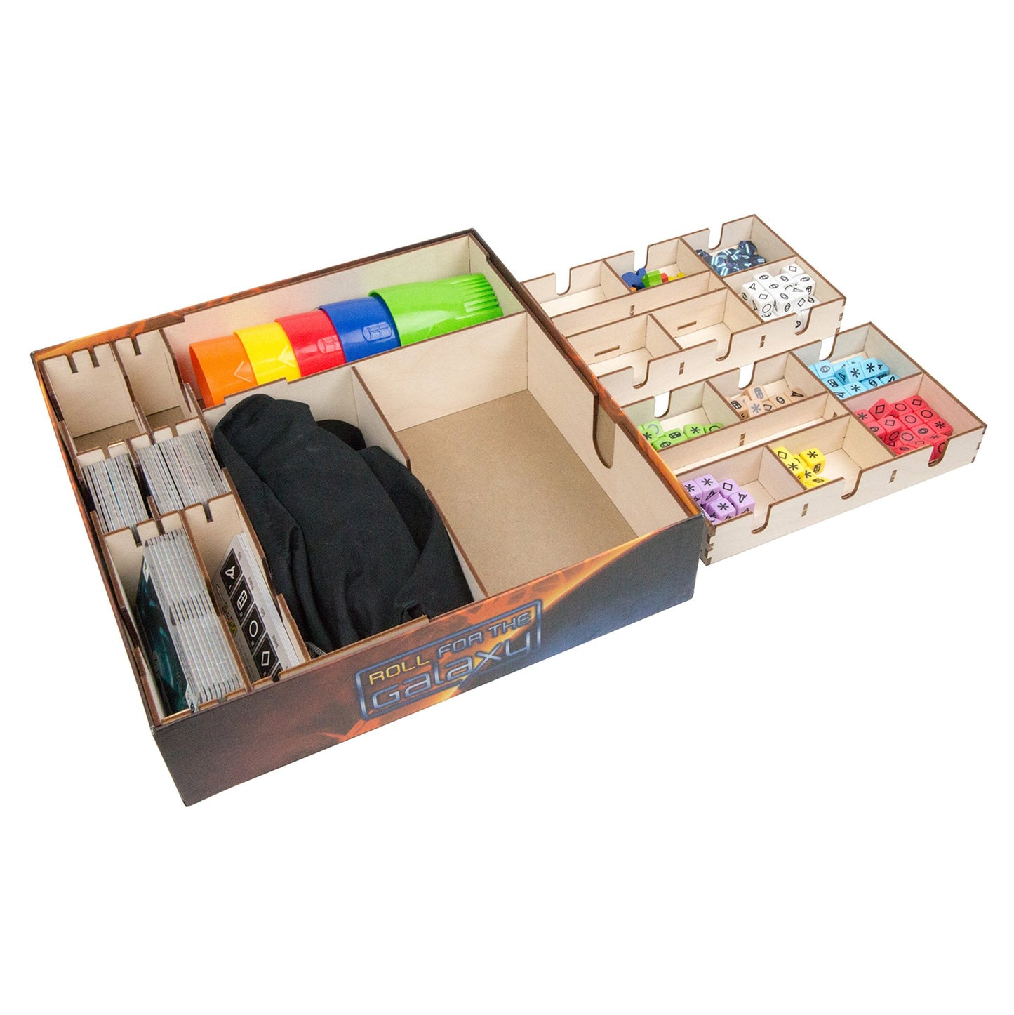 The Broken Token Roll for The Galaxy Compatible Game Organizer - Wood Storage Box with Multiple Dividers and Rows