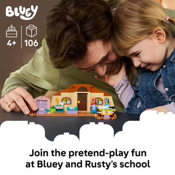 LEGO Bluey School with Rusty and Bluey - Building Toy for Girls & Boys, Ages 4+ - Toddler Figures & Playset - Gift for Birthdays - 11221