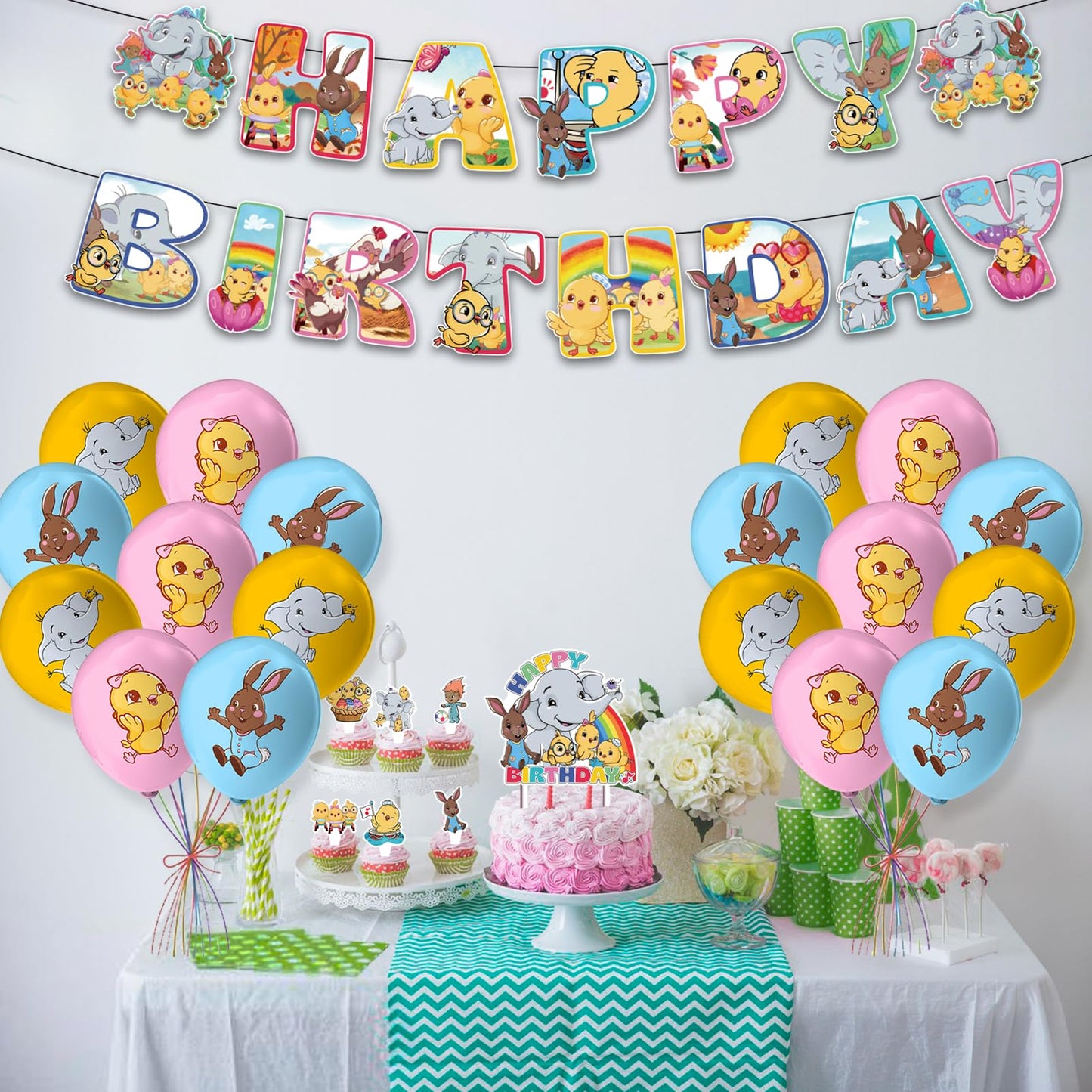 Toddler Music Birthday Party Decoration, Include Happy Birthday Banner, Cake Topper, Latex Balloons, for Canticos Theme Toddler Kids Party