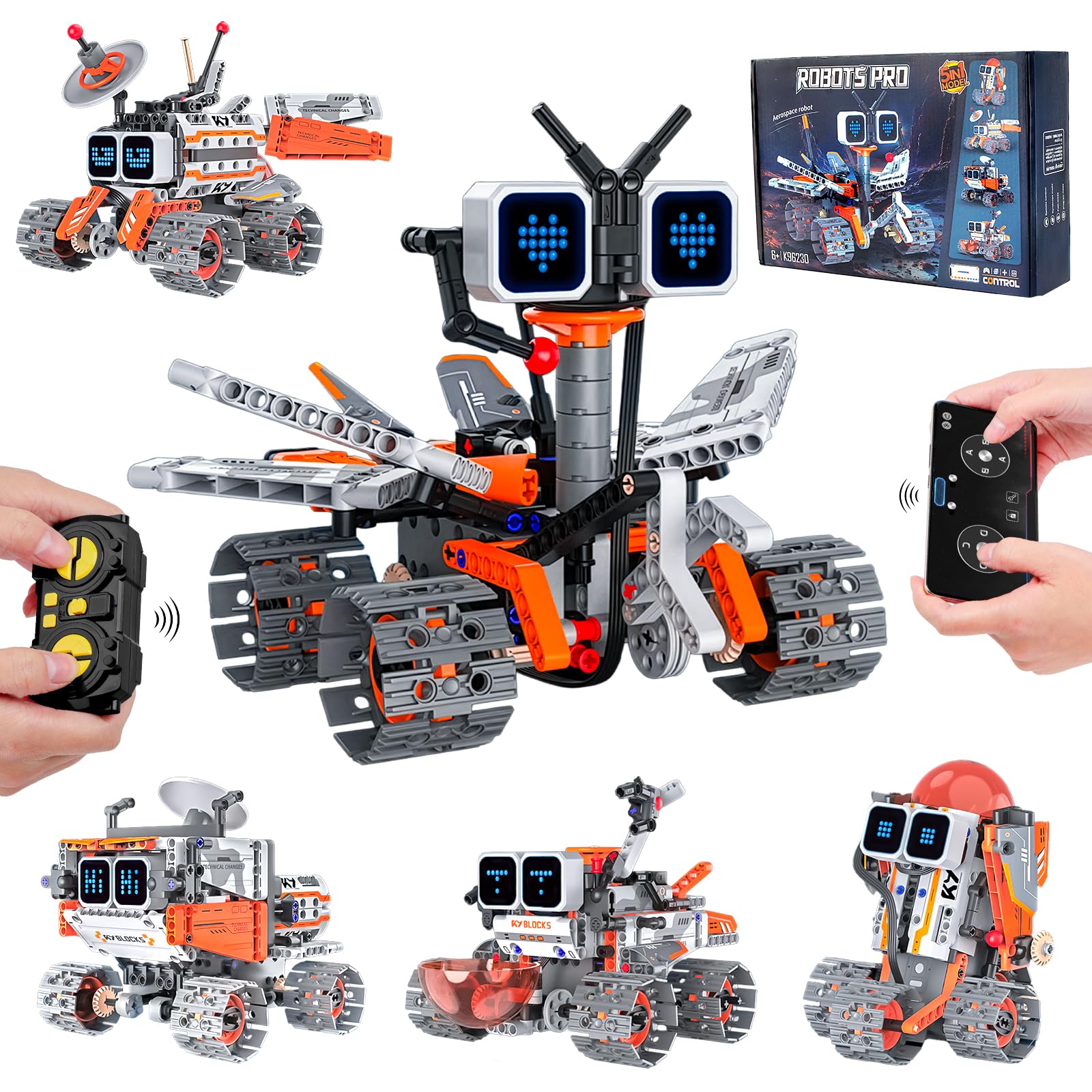 Aptrbg Robot Building Kit for Kids 8-12 STEM Coding Robot Toy 5-in-1