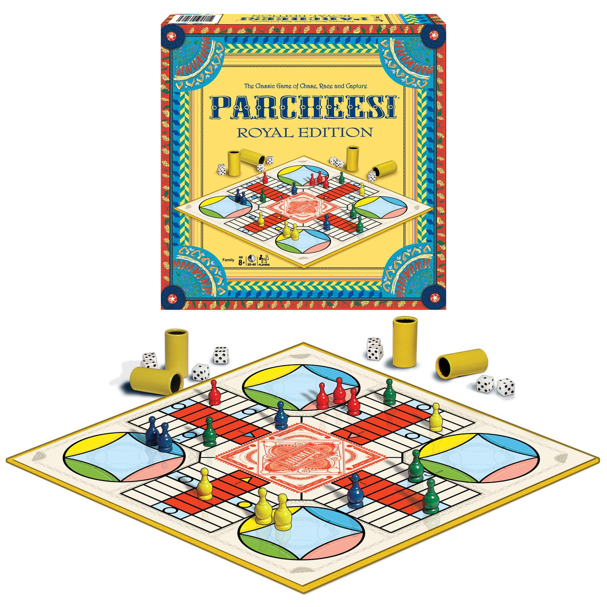 Parcheesi Royal Edition Board Game, Charming Graphics Board Game for 2-4 Players, Minimum Age 6 and Up, Number of Players: 2-4, by Winning Moves Games
