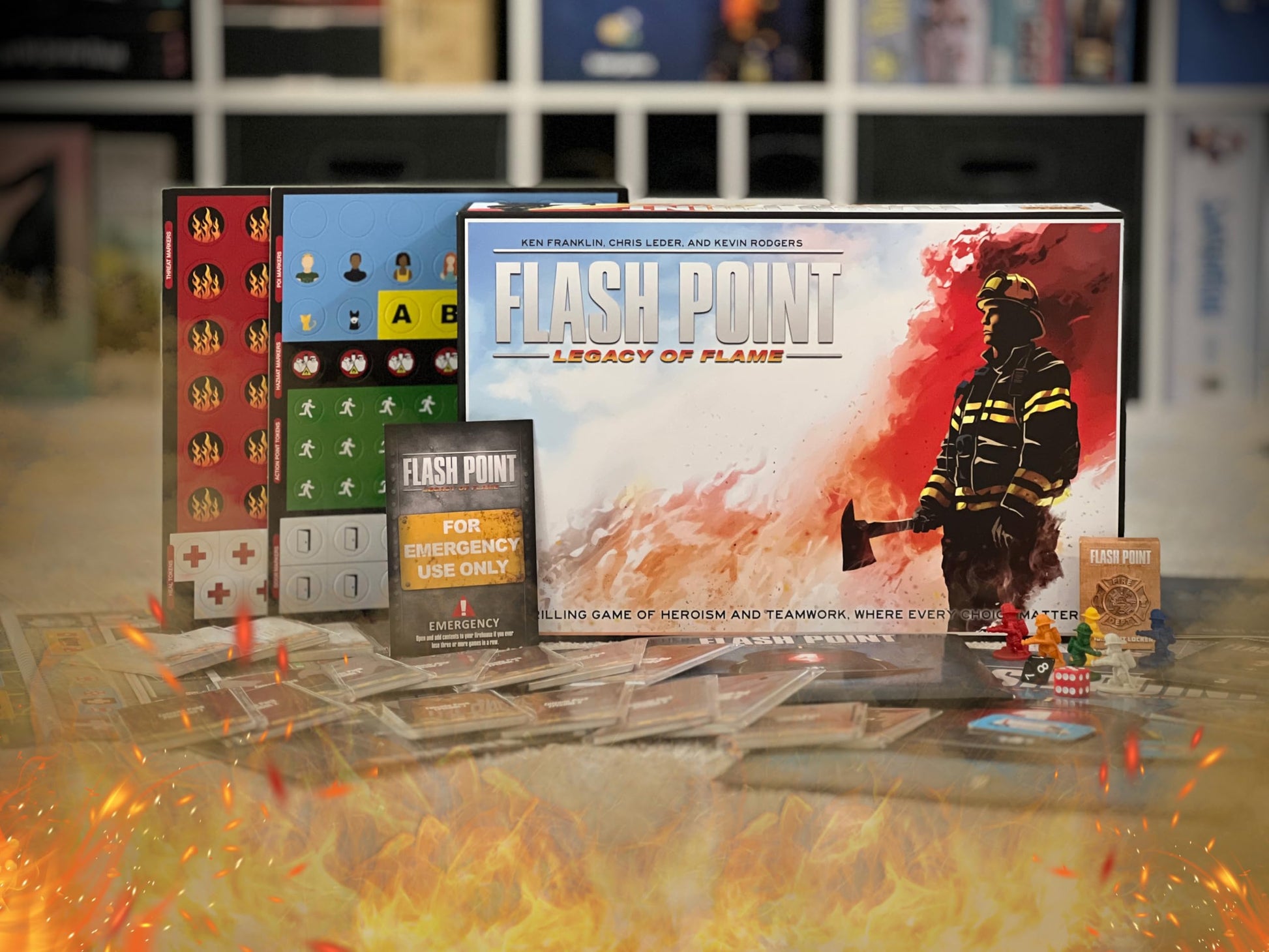 Flash Point: Legacy of Flame Board Game - Cooperative Legacy Game for 1-6 Players, Ages 10+, 60-Min Campaign Play - Firefighter Strategy Game by Indie