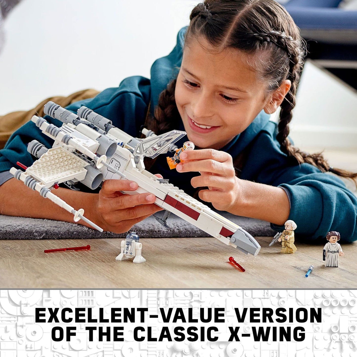 LEGO Star Wars Luke Skywalker's X-Wing Fighter 75301 Building Toy Set - Princess Leia Minifigure, R2-D2 Droid Figure, Jedi Spaceship from The Classic