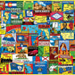 White Mountain 1000 Piece Jigsaw Puzzle, State Travel Stickers