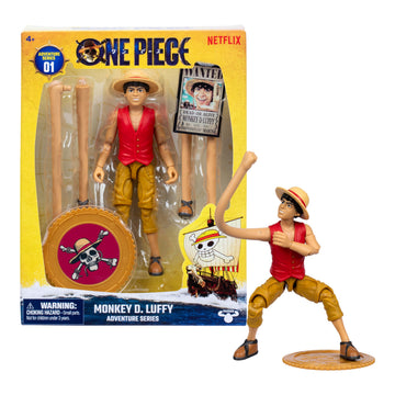 One Piece Monkey D. Luffy Action Figure, 6? (15 cm) with 6 Accessories, Includes Swappable Arms and Legs, Wanted Poster, and Berry Coin Display Base