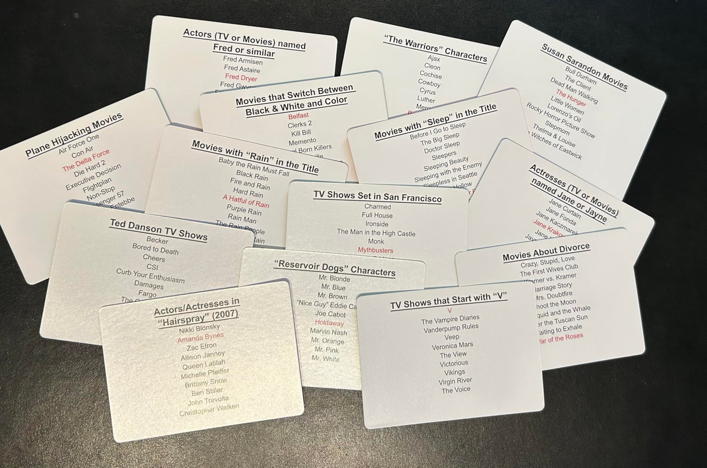 10 Hits TV & Movies Trivia Card Game