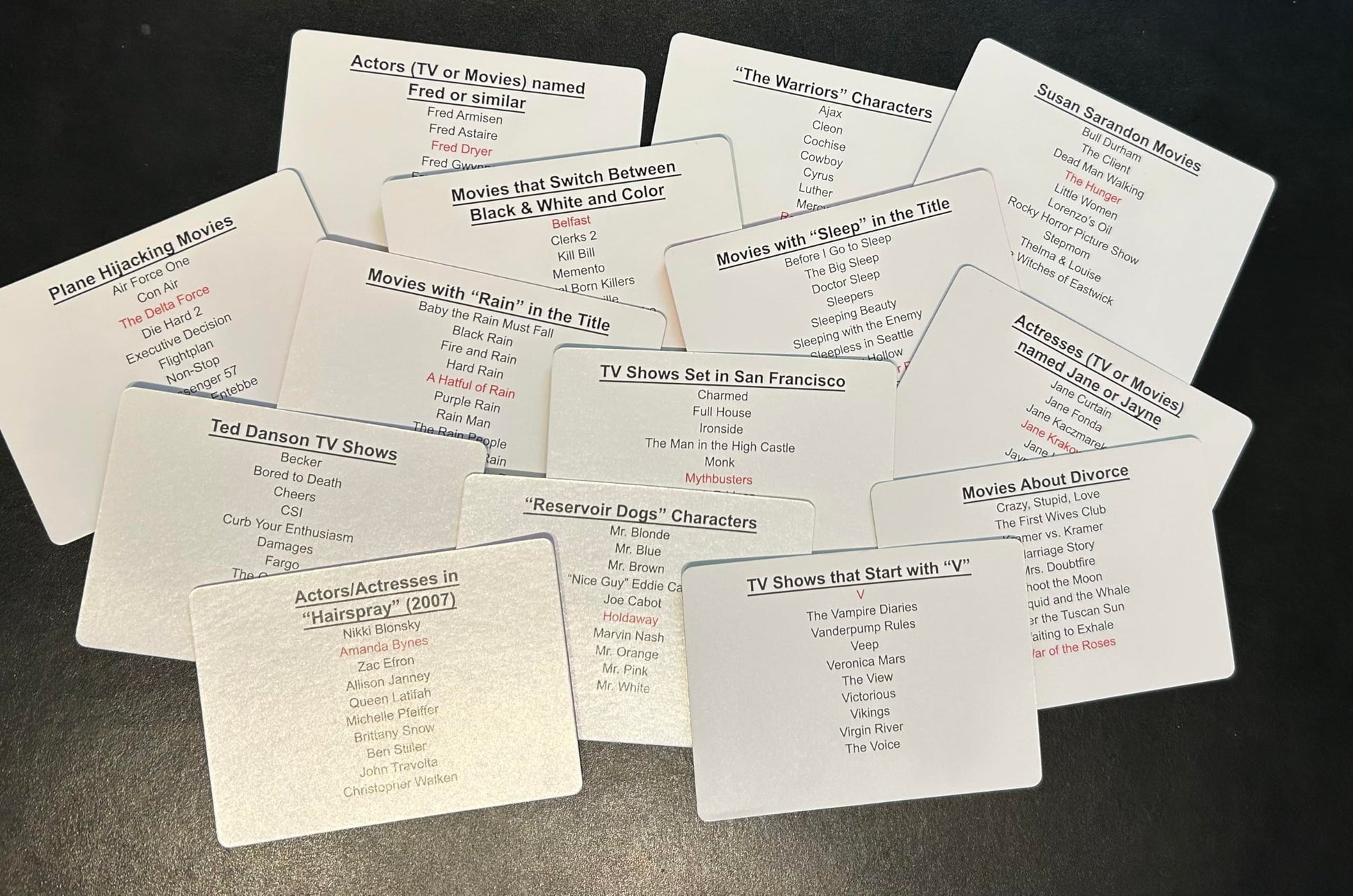10 Hits TV & Movies Trivia Card Game